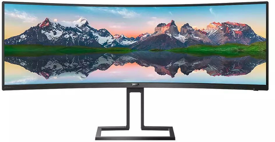 Монитор Philips 49" 498P9 черный VA LED 32:9 HDMI M/M матовая HAS Pivot 450cd 178гр/178гр 5120x1440 DisplayPort DQHD USB 15.2кг