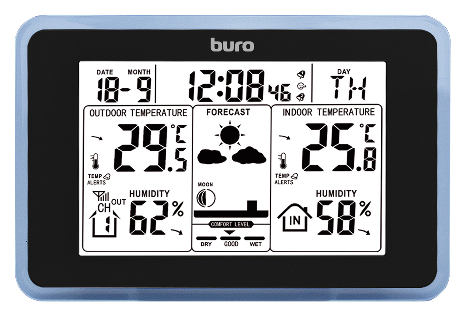 Погодная станция Buro BU-WSH168-LIGHT черный