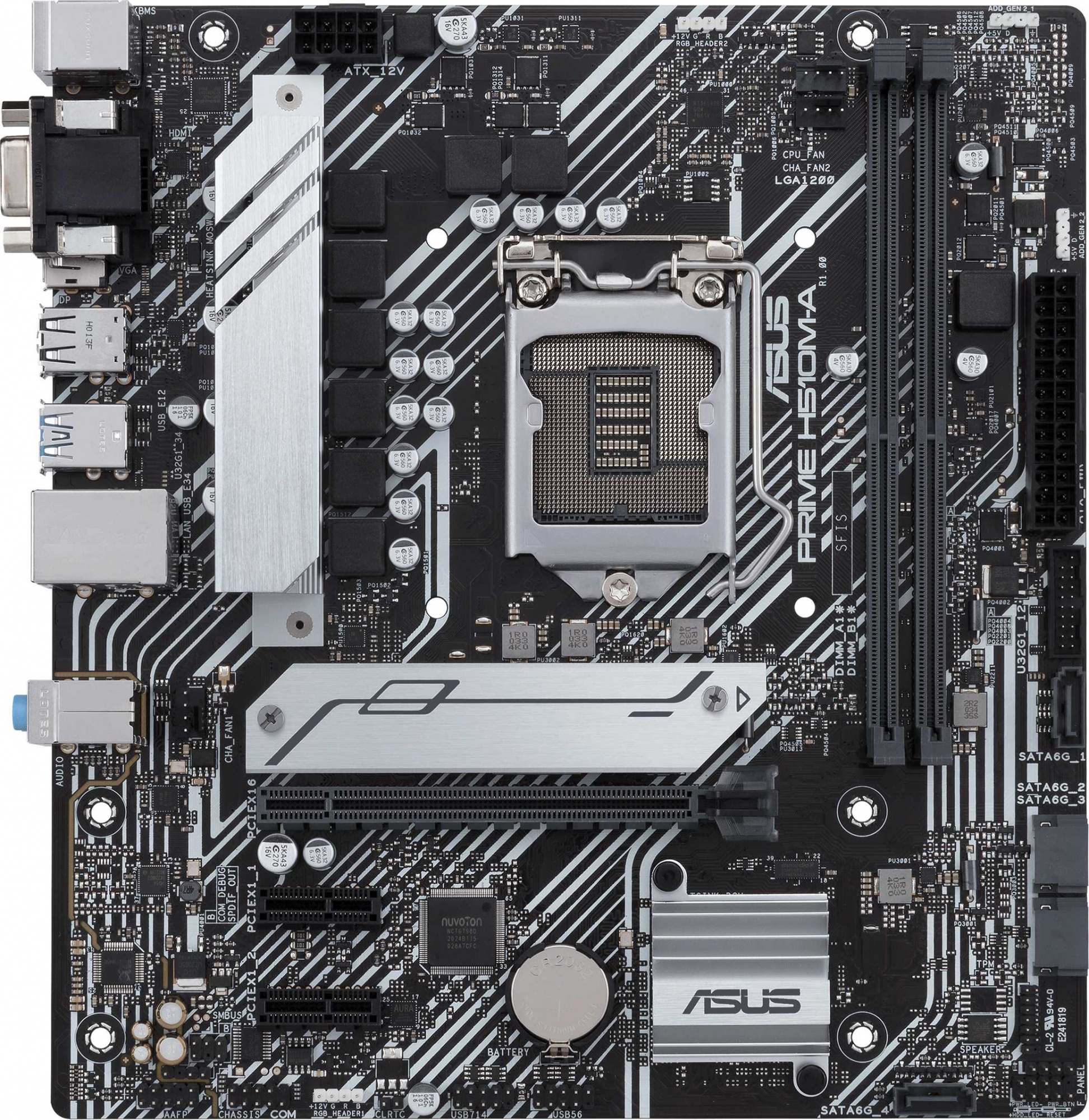 Материнская плата Asus PRIME H510M-A Soc-1200 Intel H510 2xDDR4 mATX AC`97 8ch(7.1) GbLAN+VGA+HDMI+DP