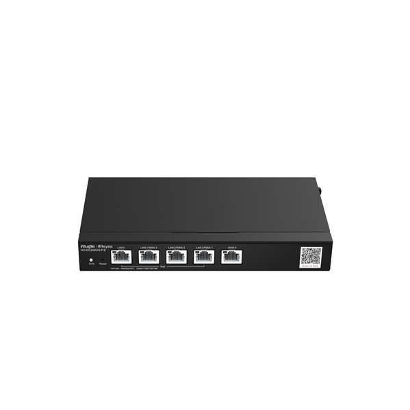 Маршрутизатор Reyee Desktop 5-port full gigabit router, providing one WAN port, one LAN port, and three LAN/WAN ports; supporting four PoE/PoE+ interfaces and maximum 60 W PoE power; recommended concurrency of 300, (RG-EG305GH-P-E)