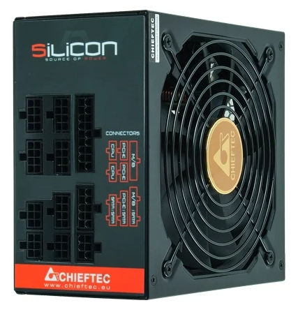 Блок питания Chieftec Silicon SLC-850C (ATX 2.3, 850W, 80 PLUS BRONZE, Active PFC, 140mm fan, Full Cable Management) Retail (SLC-850C)