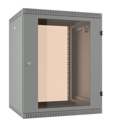 Шкаф коммутационный C3 Solutions WALLBOX (NT084695) настенный 12U 600x350мм пер.дв.стекл направл.под закл.гайки 245кг серый 300мм 17.5кг 610мм IP20 сталь