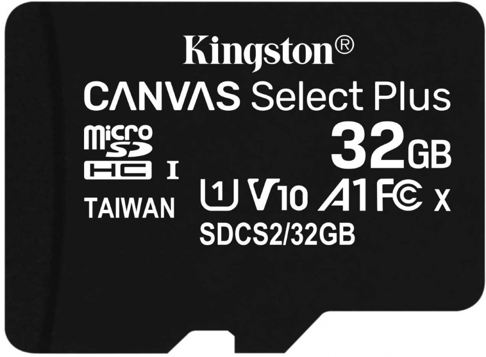 Флеш карта microSDHC 32Gb Class10 Kingston SDCS2/32GBSP CanvSelect Plus w/o adapter