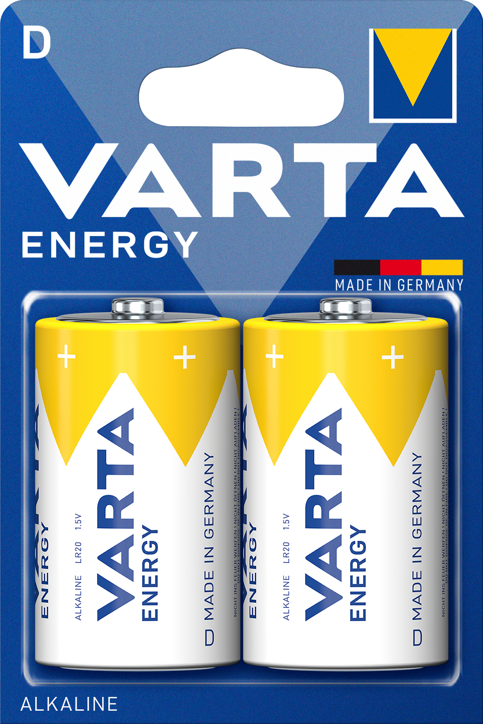 Батарейка Varta ENERGY LR20 D BL2 Alkaline 1.5V (4120) (2/20/100) (2 шт.) VARTA 04120229412