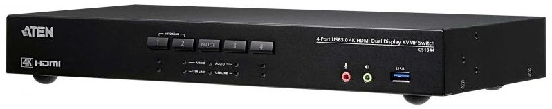 Квм переключатель ATEN 4-Port USB3.0 4K HDMI Dual Display KVMP Switch (CS1844-AT-G)