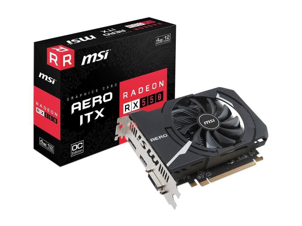 Видеокарта PCIE16 RX 550 4GB GDDR5 RX 550 AERO ITX 4G OC MSI