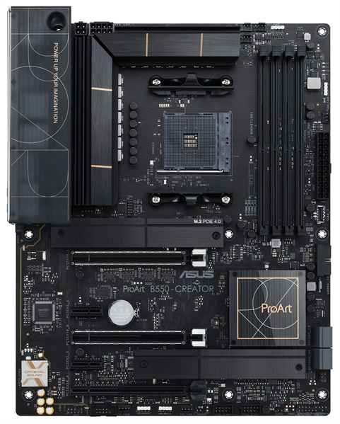 Материнская плата ASUS PROART B550-CREATOR, Socket AM4, B550, 4*DDR4, DP+HDMI, SATA3 + RAID, Audio, Gb LAN, USB 3.1*8, USB 2.0*4, COM*1 header (w/o cable), mATX ; 90MB17L0-M0EAY0 (PROART B550-CREATOR)