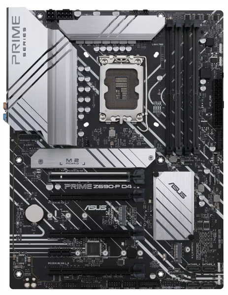 Материнская плата ASUS PRIME Z690-P D4-CSM, LGA1700, Z690, 4*DDR4, HDMI+DP, CrossFireX, SATA3 + RAID, Audio, Gb LAN, USB 3.2*8, USB 2.0*6, COM*1 header (w/o cable), ATX ; 90MB18P0-M0EAYC (PRIME Z690-P D4-CSM)