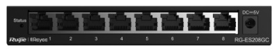 Коммутатор Reyee 8-Port Gigabit Smart Switch, 8 Gigabit RJ45 Ports, Desktop Steel Case (RG-ES208GC)