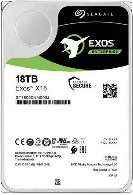 Жесткий диск Seagate Original SATA-III 18Tb ST18000NM000J Exos X18 512E (7200rpm) 256Mb 3.5"