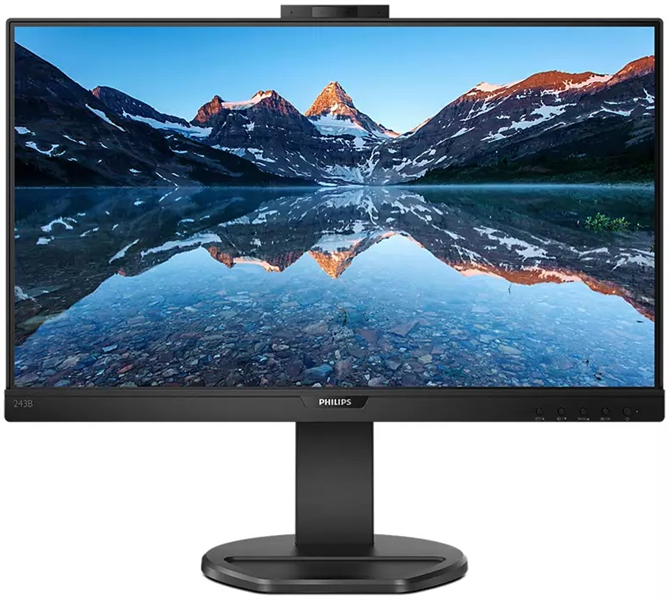 Монитор 23,8" Philips 243B9H 1920x1080 75Гц  IPS W-LED 16:9 4ms VGA HDMI DP 3*USB3.2 USB-C 3.2 50M:1 1000:1 178/178 250cd Webcam HAS Pivot Tilt Swivel Speakers Black (243B9H/00)