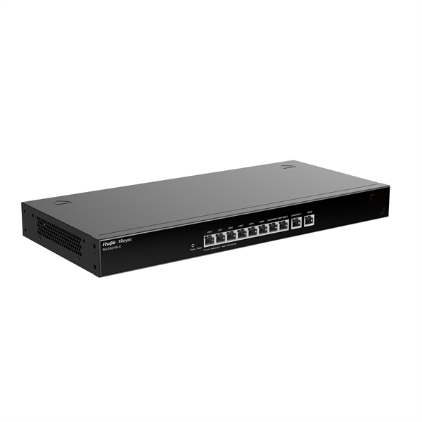 Маршрутизатор Reyee 10-Port Gigabit Cloud Managed Gataway, 10 Gigabit Ethernet connection Ports, support up to 4 WAN ports, Max 200 concurrent users, 1.8Gbps. (RG-EG210G-E)