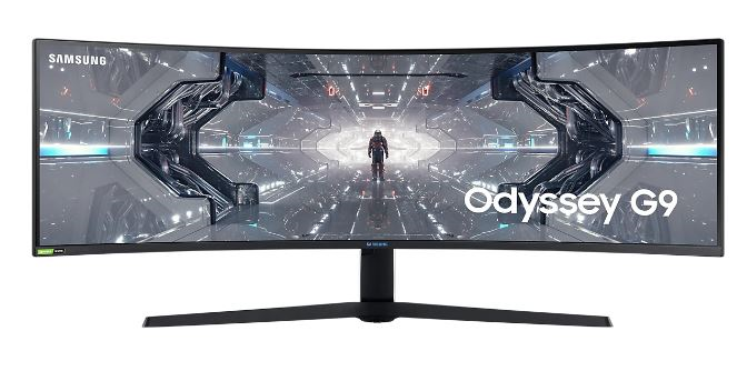 Монитор Samsung 49" C49G95TSSM VA QLED изогнутый GAMING Odyssey G9 32:9 5120x1440 1ms 2500:1 420cd 178/178 HDMI 2*DP USB-hub 240Hz G-Sync HDR1000 HAS Swivel Tilt VESA Black 1 year (LC49G95TSSMXUE)