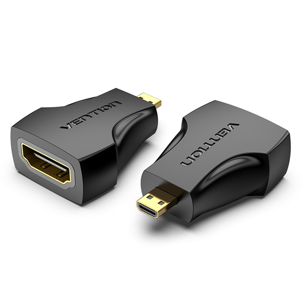 Переходник Vention Micro HDMI Male to HDMI Female Adapter Black (AITB0)