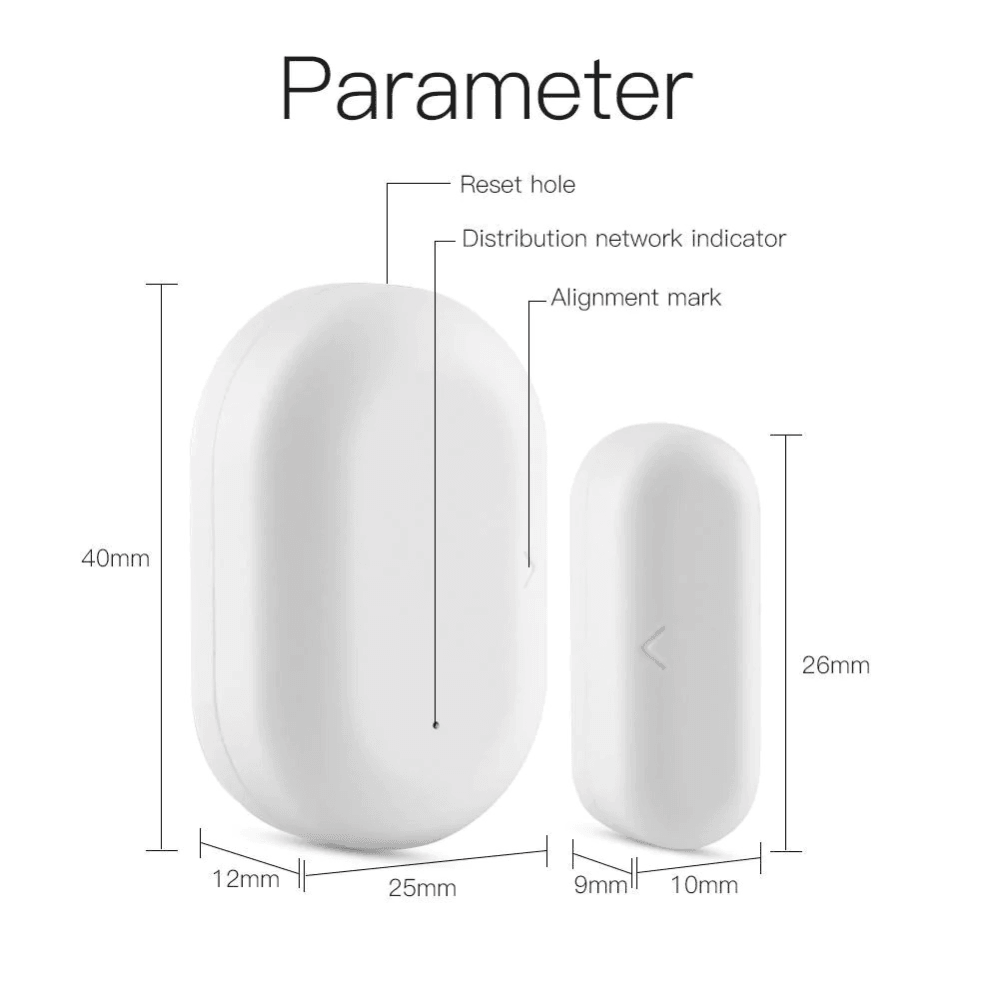 Датчик открытия дверей и окон MOES Door&Window Sensor ZSS-X-GWM-C, Zigbee, CR2032