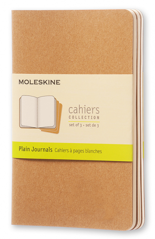 Блокнот Moleskine CAHIER JOURNAL QP413 Pocket 90x140мм обложка картон 64стр. нелинованный бежевый (3шт)