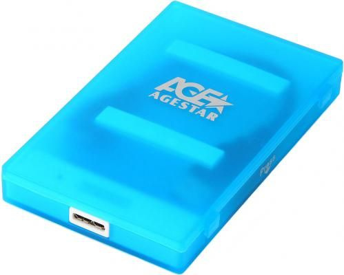   Неватека Внешний корпус для HDD/SSD AgeStar 3UBCP1-6G SATA пластик синий 2.5"