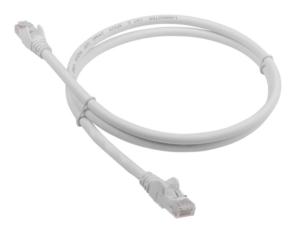 Патч-корды медные  Неватека Патч-корд Lanmaster LAN-PC45/U6-3.0-WH вилка RJ-45-вилка RJ-45 кат.6 3м белый LSZH (уп.:1шт)