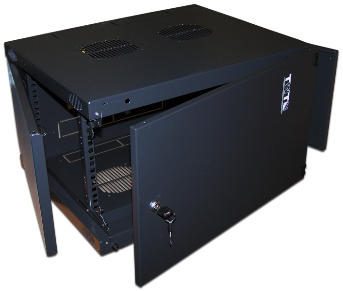   Неватека Шкаф настенный Next, 6U 550x450, металлическая дверь, черный (TWT-CBWNM-6U-6x4-BK)