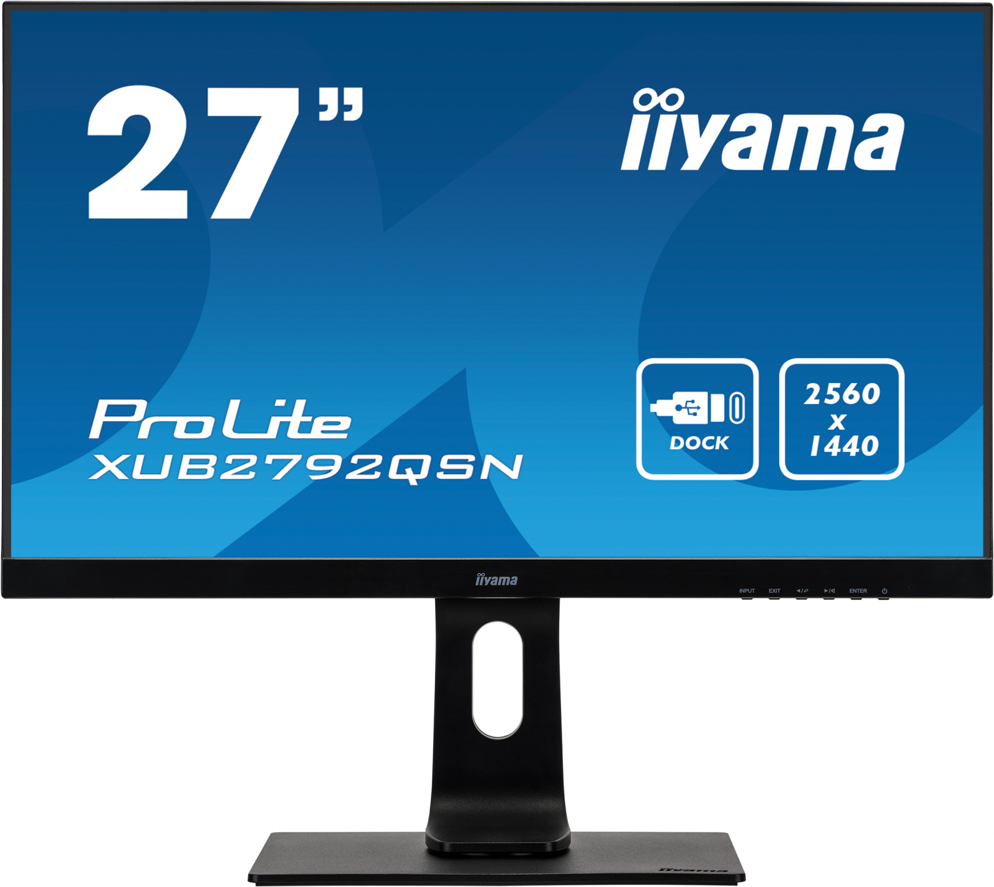 Мониторы ЖК Монитор Iiyama 27" ProLite XUB2792QSN-B1 черный IPS LED 4ms 16:9 HDMI M/M матовая HAS Pivot 1000:1 350cd 178гр/178гр 2560x1440 DisplayPort WQHD USB 7.8кг