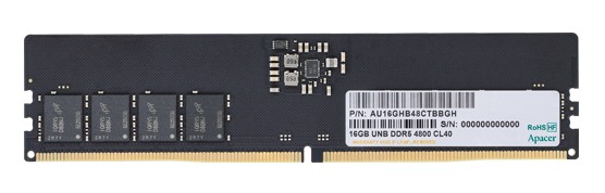   Неватека Оперативная память Apacer  DDR5  16GB  4800MHz DIMM (PC5-38400) CL40 1.1V (Retail) 2048*8 (AU16GHB48CTBBGH/FL.16G2A.PTH) (AU16GHB48CTBBGH)