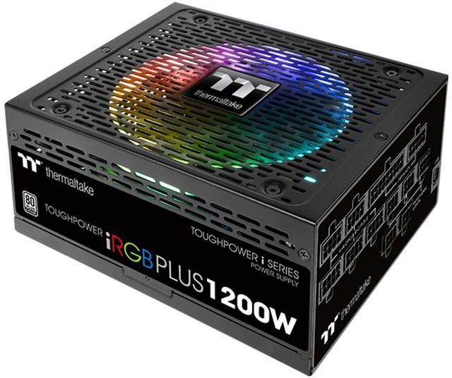 Блок питания Thermaltake ATX 1200W Toughpower iRGB Plus 80+ platinum (24+4+4pin) APFC 140mm fan color LED 12xSATA Cab Manag RTL