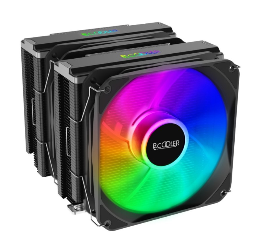 Кулер для процессора PCCooler Paladin S9 B S115X/1200/1700/20XX /AM4 (8 шт/кор, TDP 250W, 2x120mm ARGB PWM FAN, медная база, 6 тепловых трубок 6мм, 800-1800RPM, 10-28.6dBa) (Paladin S9 B)