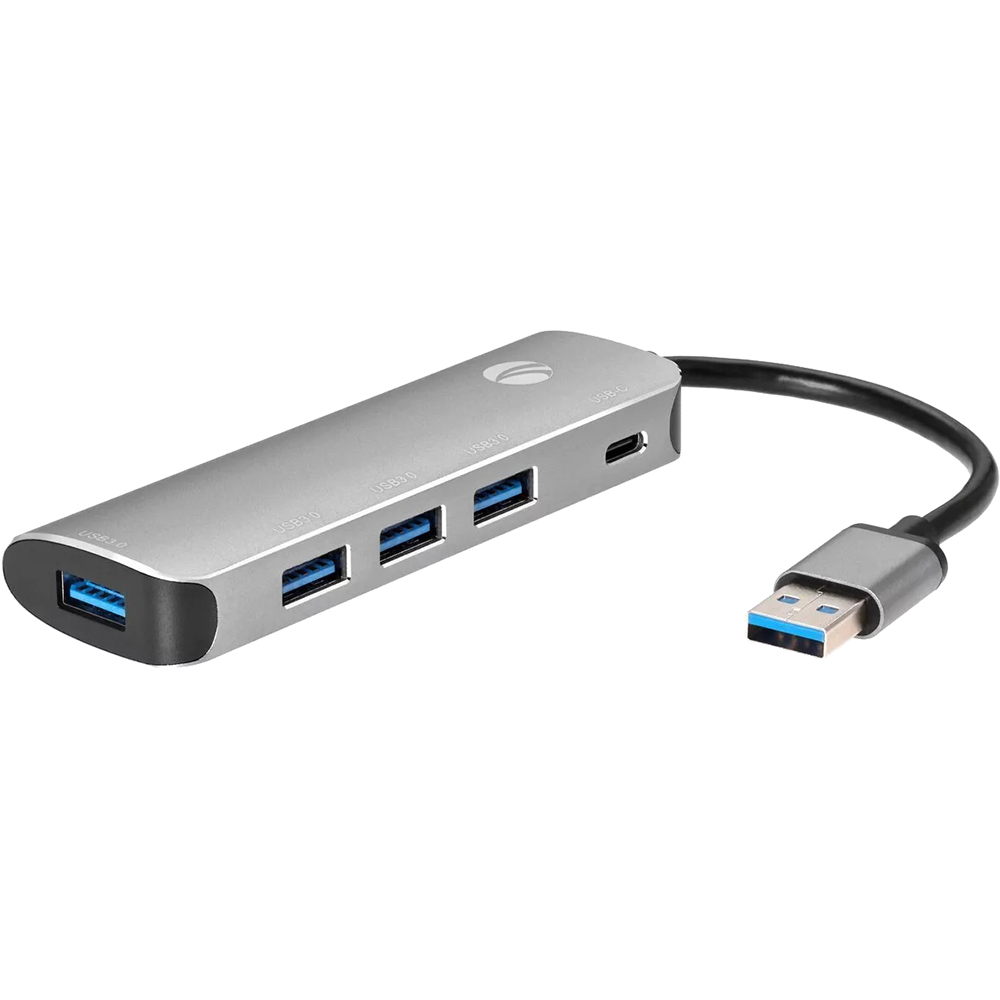 VCOM CU4383A Адаптер концентратор USB 3.1 Type-A --> 4 USB3.0 Alum Shell  HUB+ PD, VCOM <CU4383A>