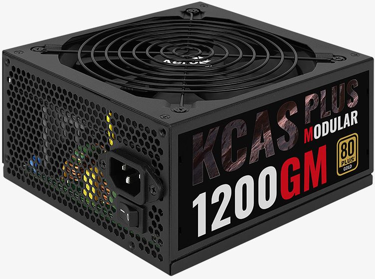 Блоки питания Блок питания Aerocool ATX 1200W KCAS PLUS 1200GM V2 (24+8+4+4pin) APFC 140mm fan 10xSATA Cab Manag RTL