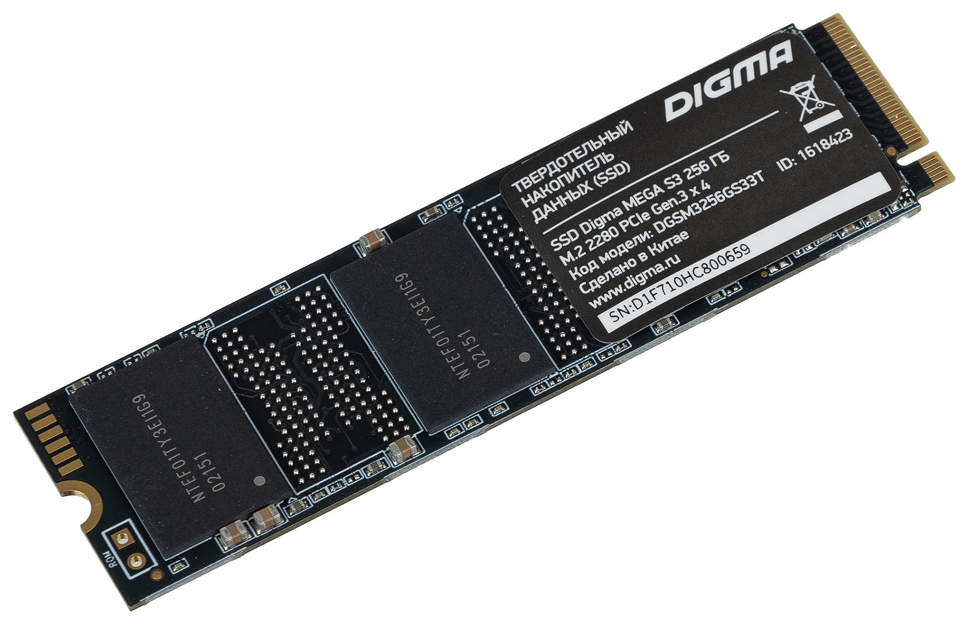 Накопитель SSD Digma PCI-E x4 256Gb DGSM3256GS33T MEGA S3 M.2 2280