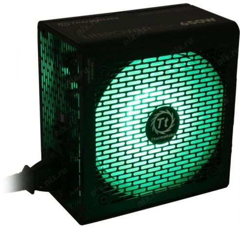 Блок питания Thermaltake ATX 650W Litepower RGB 650 (24+4+4pin) APFC 120mm fan color LED 5xSATA RTL