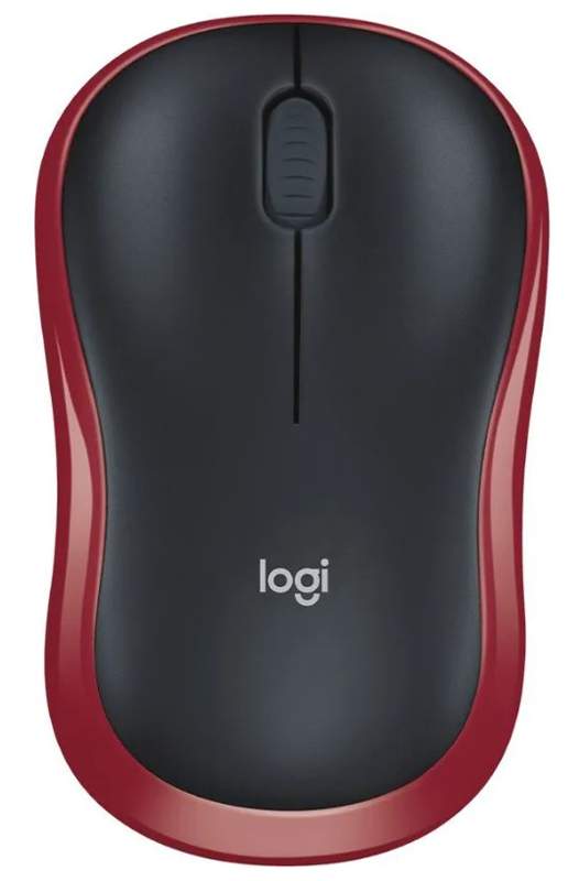 Мышь Logitech M185 красный оптическая (1000dpi) беспроводная USB