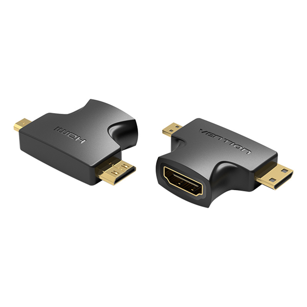 Переходник Vention 2 in 1 Mini HDMI and Micro HDMI Male to HDMI Female Adapter Black (AGFB0)