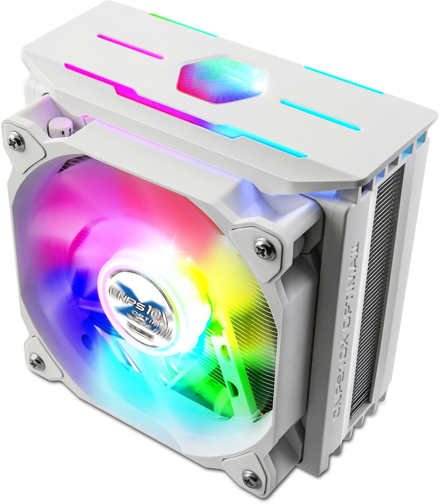 Устройство охлаждения(кулер) Zalman CNPS10X Optima II White RGB Soc-AM4/AM3+/1150/1151/1200/2011/2066 4-pin 17-27dB Al+Cu 180W 740gr LED Ret