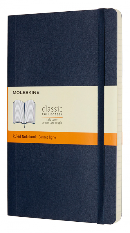 Блокнот Moleskine CLASSIC SOFT QP616B20 Large 130х210мм 192стр. линейка мягкая обложка синий сапфир