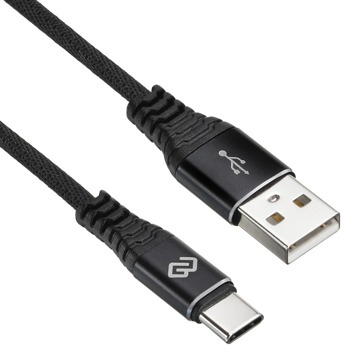   Неватека Кабель Digma TYPE-C-1.2M-BRAIDED-BLK USB (m)-USB Type-C (m) 1.2м черный