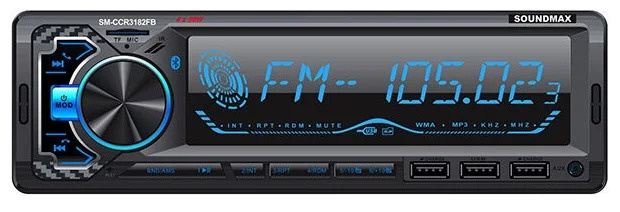 Головные устройства Автомагнитола Soundmax SM-CCR3182FB 1DIN 4x40Вт