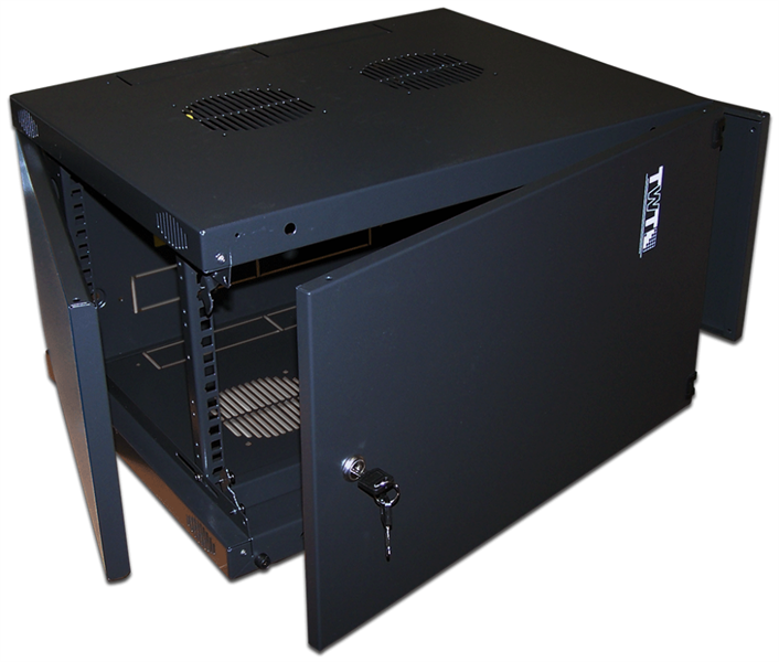 Шкаф настенный Next, 9U 550x450, металлическая дверь, черный (TWT-CBWNM-9U-6x4-BK)