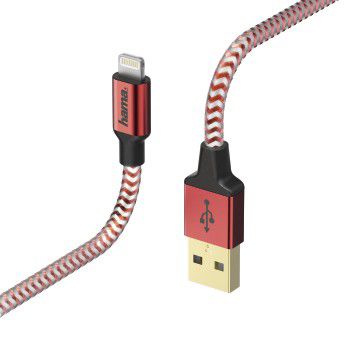 Кабель Hama 00178299 Lightning (m) USB A(m) 1.5м красный