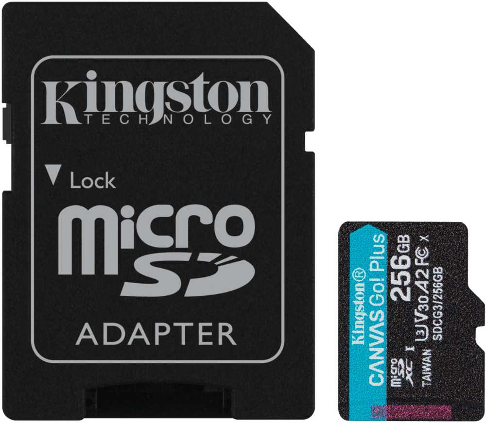 Флеш карта microSDXC 256Gb Class10 Kingston SDCG3/256GB Canvas Go! Plus + adapter