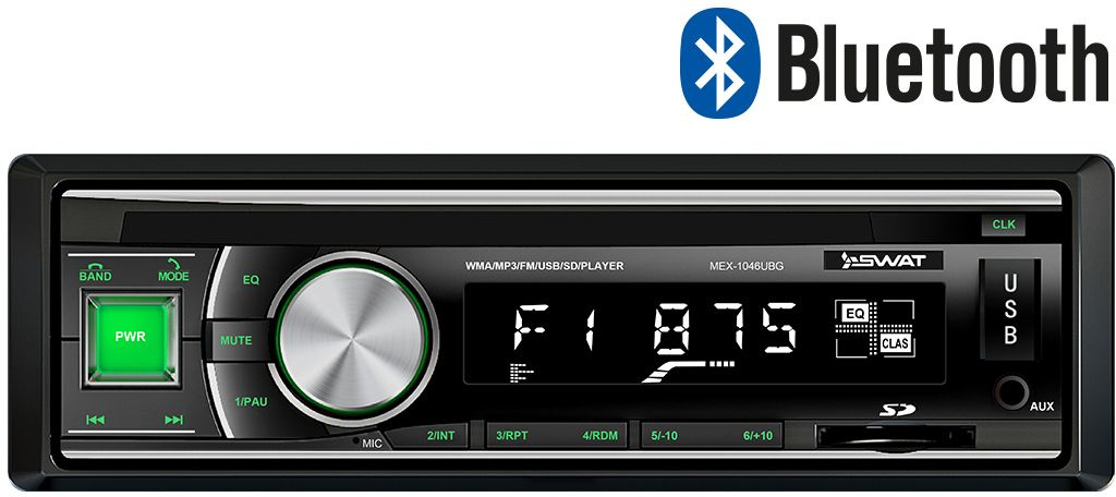 Автомагнитола Swat MEX-1046UBG 1DIN 4x50Вт
