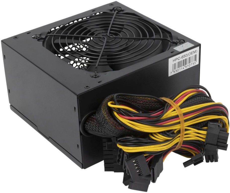 Блок питания Hiper ATX 650W HPC-650 80+ (24+4+4pin) APFC 120mm fan 4xSATA