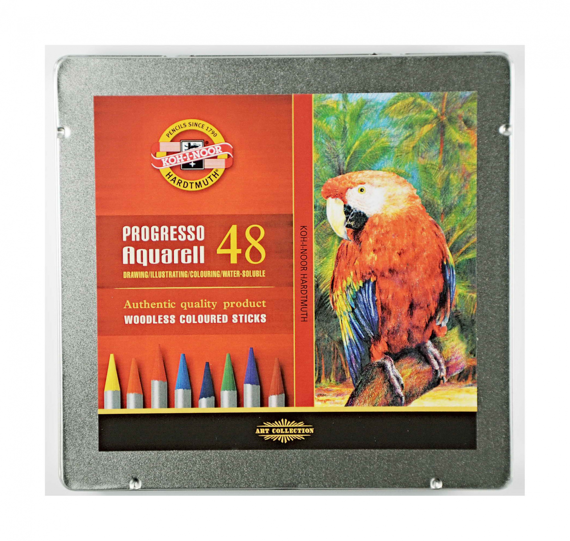 Карандаши цветные акварельные Koh-I-Noor Progresso Aquarell 8786 8786048001PL круглые 48цв. многоцветные/цельнографитные мет.кор. (48шт)