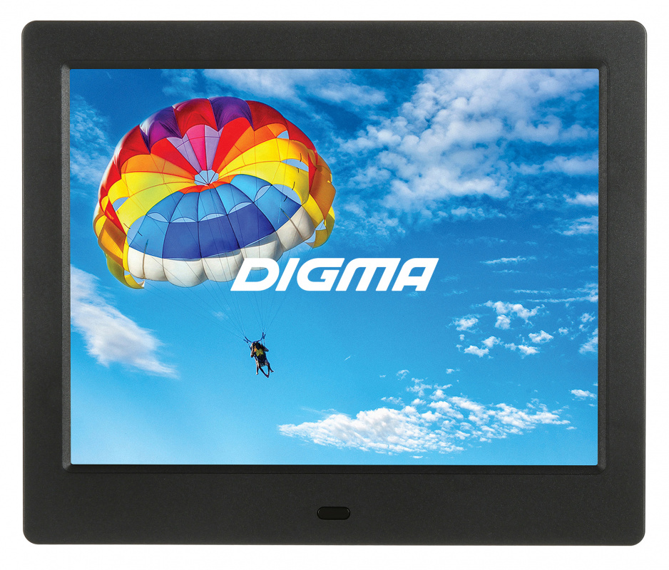   Неватека Фоторамка Digma 8" PF-843 IPS 1024x768 черный пластик ПДУ Видео