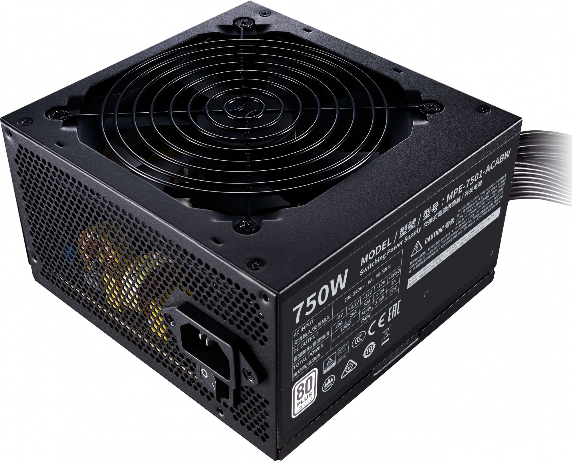 Блок питания 750 Ватт Cooler Master MWE 750 White 230V V2 (MPE-7501-ACABW-EU)