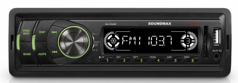 Головные устройства Автомагнитола Soundmax SM-CCR3050F 1DIN 4x45Вт