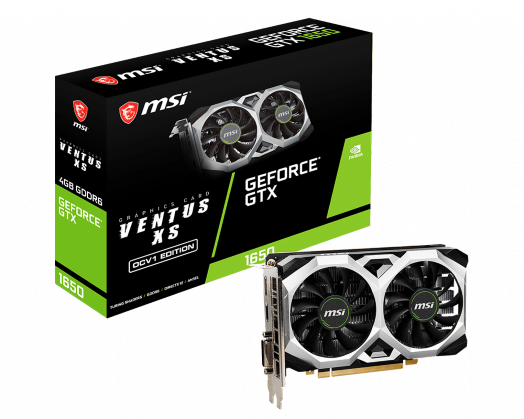 Видеокарта PCIE16 GTX1650 4GB GDDR6 GTX 1650 D6 VENTUS XS V1 MSI