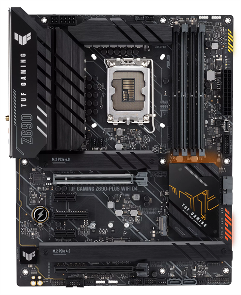 Материнская плата Asus TUF GAMING Z690-PLUS WIFI D4 Soc-1700 Intel Z690 4xDDR4 ATX AC`97 8ch(7.1) 2.5Gg RAID+HDMI+DP