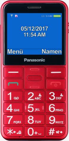 Мобильный телефон Panasonic TU150 красный моноблок 2Sim 2.4" 240x320 0.3Mpix GSM900/1800 MP3 FM microSDHC max32Gb