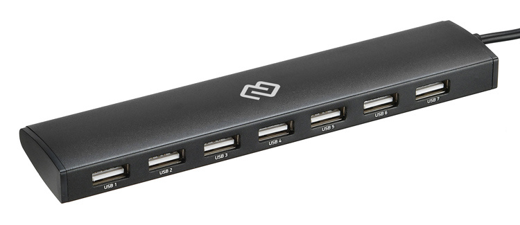 USB Hub Разветвитель USB-C Digma HUB-7U2.0-UC-B 7порт. черный